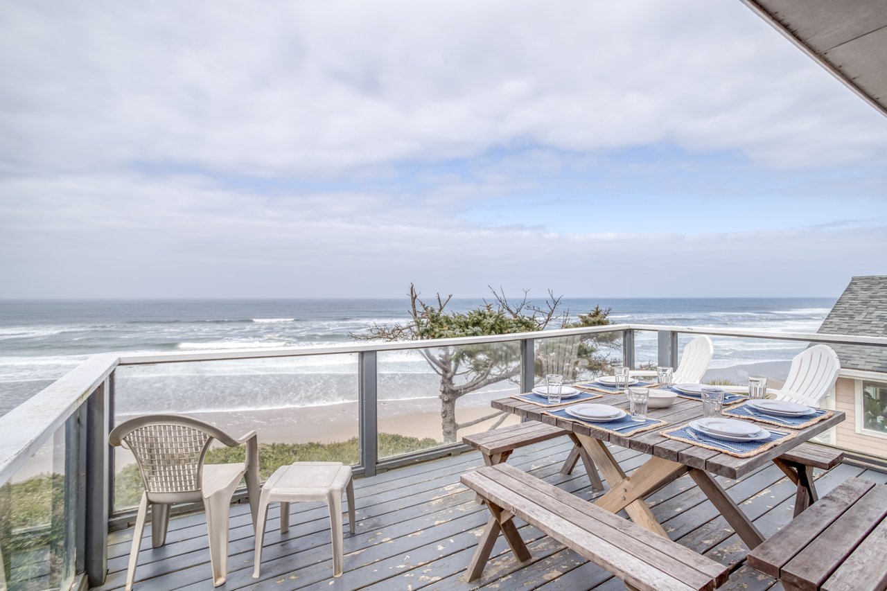 Outdoor Seating with Beach View